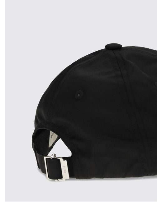 AMI Black Polyamide Baseball Cap for men