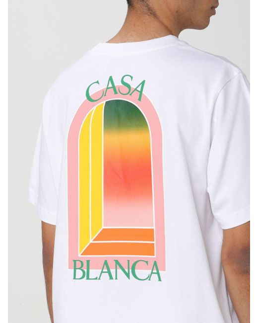 T-shirt in cotone con logo di Casablancabrand in White da Uomo