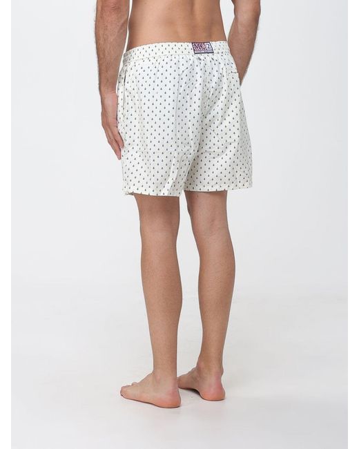 Mc2 Saint Barth White Printed Boxer Swim Trunks for men