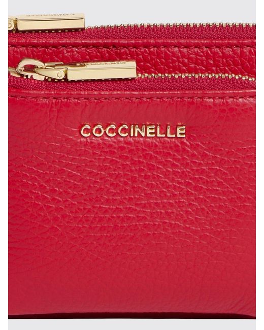 Coccinelle Metallic Small Grained Leather Credit Card Holder