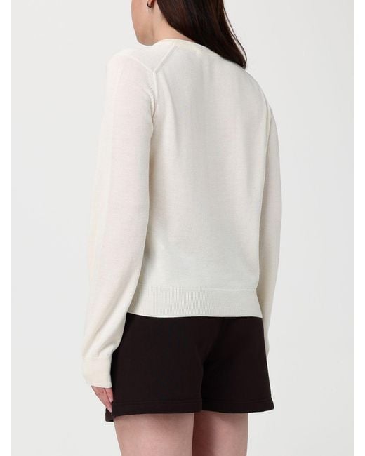 Maison Kitsuné White Maison KitsunÉ Merino Wool Crew-Neck Pullover