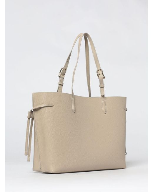 Furla Natural Ava Grained Leather Tote Bag