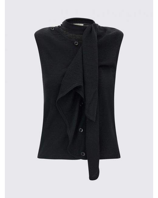 Lemaire Blue Asymmetrical Design Sleeveless Wool-Blend Cardigan