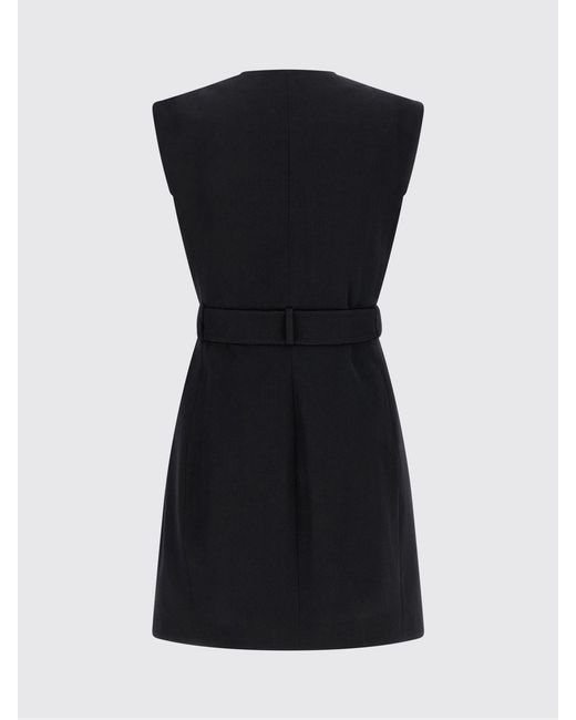 Balmain Black Virgin Wool Blazer Dress With Belt