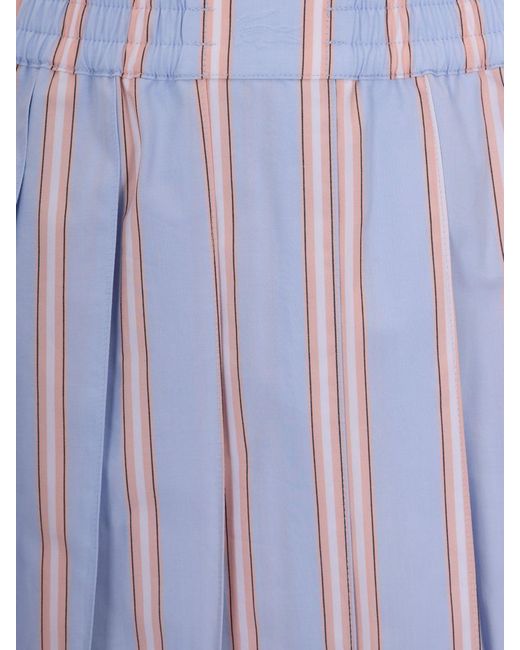 Lacoste Blue Striped Cotton Skirt