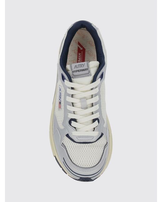 Autry White Hyperway Bicolour Leather And Mesh Low-Top Sneakers for men