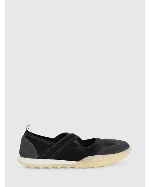 Jil Sander White Moon Nylon And Suede Ballet Flats