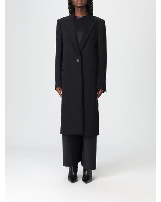 Totême Black Tailored Wool Blend Coat