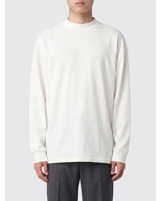 The Row White Long-Sleeved Cotton T-Shirt With Dropped Shoulders for men
