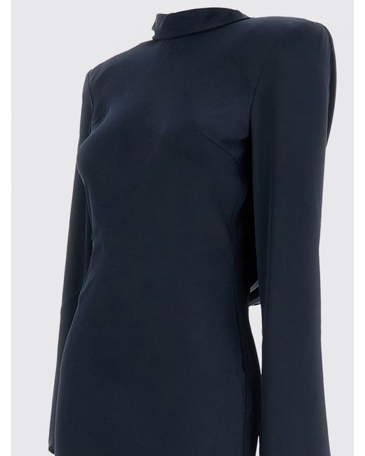ROTATE BIRGER CHRISTENSEN Blue Crêpe Midi Dress