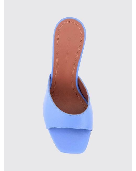 AMINA MUADDI Blue Lupita Croc-Print Leather Mules