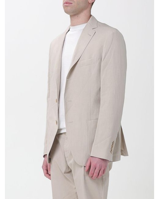 Eleventy Gray Deconstructed Single Breasted Linen And Cotton Blazer for men