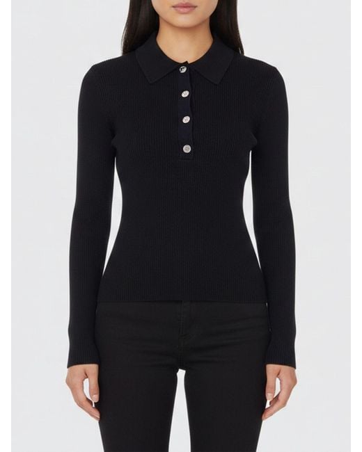 Michael Kors Black Viscose Knit Polo Shirt
