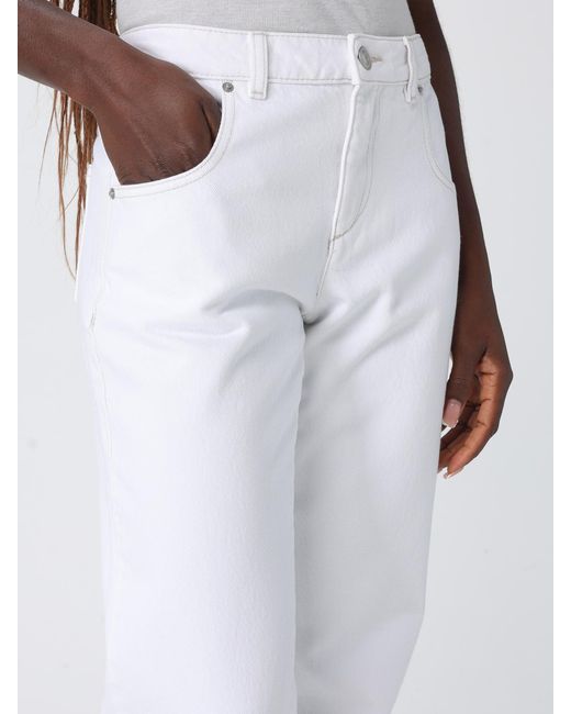 Isabel Marant White Cotton Denim Straight Jeans