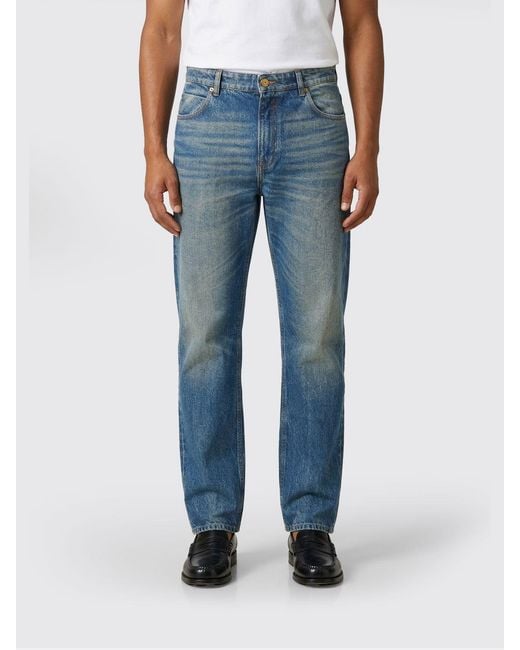 Balmain Blue Straight Denim Jeans for men