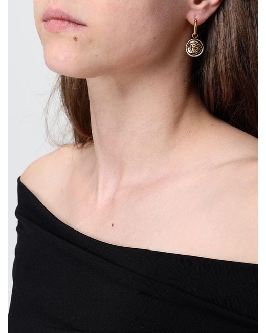 Versace White Medusa Hängeohrringe Mit Hakenverschluss Aus Goldfarbenem Metall