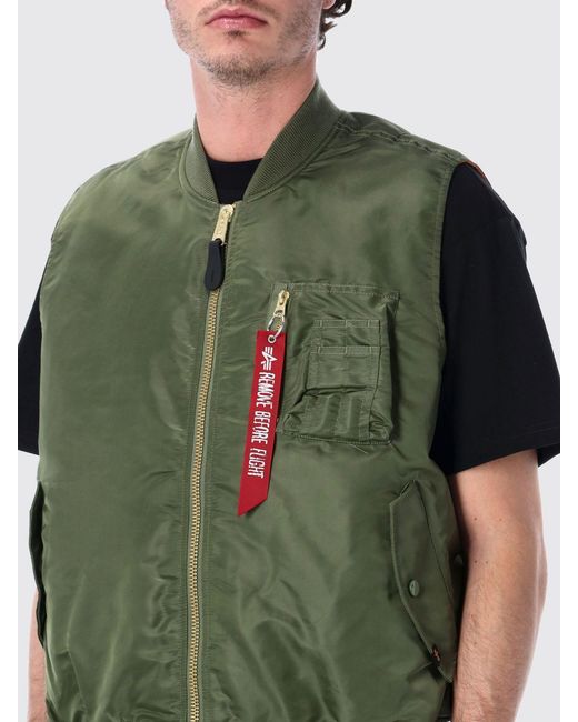 Alpha Industries Green Nylon Vest for men