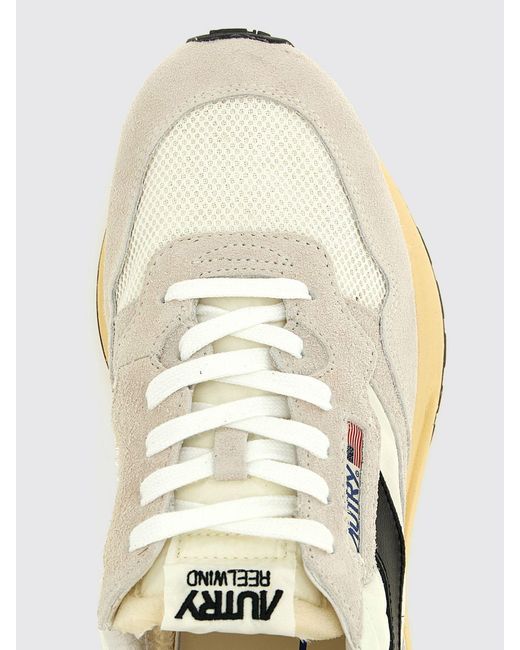 Autry White Reelwind Suede And Mesh Sneakers for men