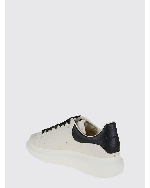 McQueen White Tumbled Leather Oversize Sneakers for men
