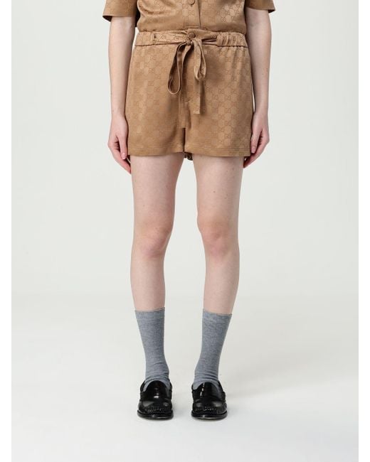 Pantalòn Cortos Mujer Gucci de color Natural