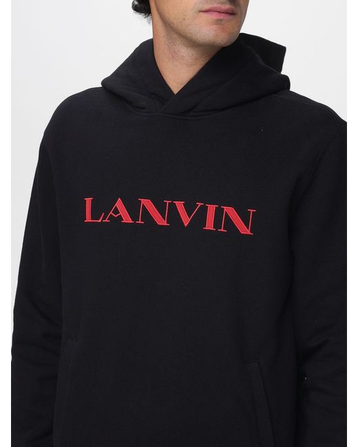 Sweat À Capuche En Coton Avec Logo Lanvin pour homme en coloris Blue