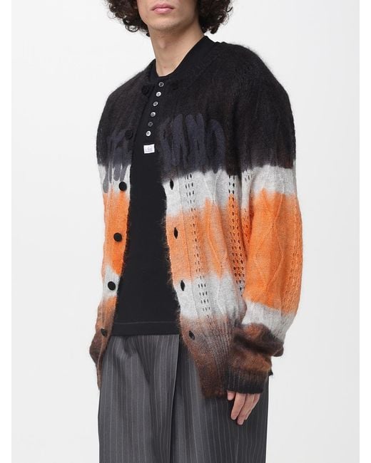 Magliano Gray Striped Mohair Wool Blend Cardigan for men