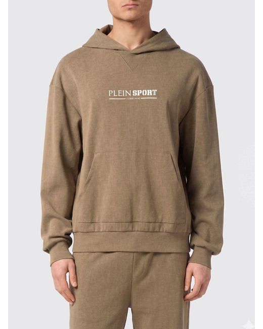 Philipp Plein Natural Cotton Hooded Sweatshirt With Logo for men