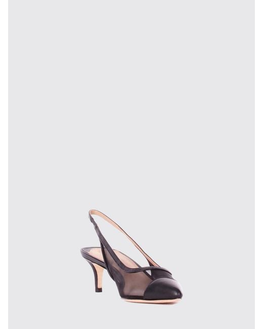 Ralph Lauren Black Mesh And Leather Slingback Ralph Lauren