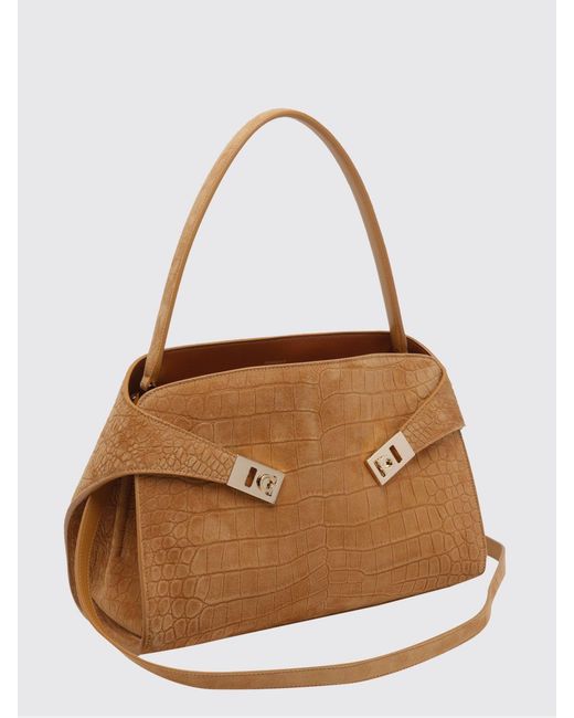 Ferragamo Brown Hug Soft Shoulder Bag (M)
