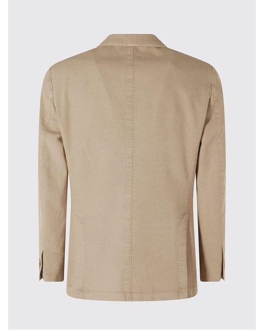 Santaniello Natural Single-Breasted Cotton Blazer for men