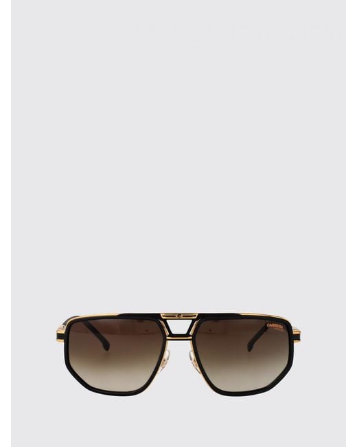 Carrera Black Rectangular Metal Aviator Sunglasses With Double Bridge for men