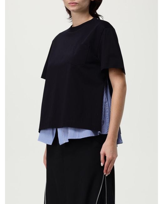 T-Shirt Femme Sacai en coloris Black
