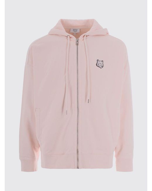 Maison Kitsuné Pink Maison KitsunÉ Cotton Hooded Sweatshirt for men