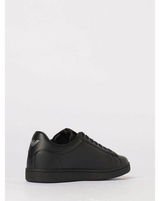 EA7 Black Leather Sneakers for men