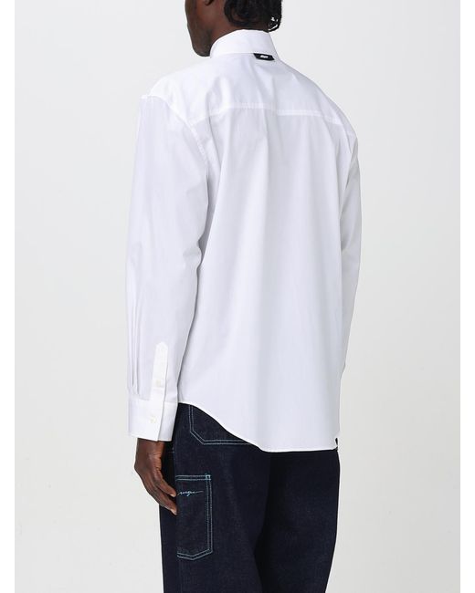MSGM White Longsleeve Poplin Shirt for men