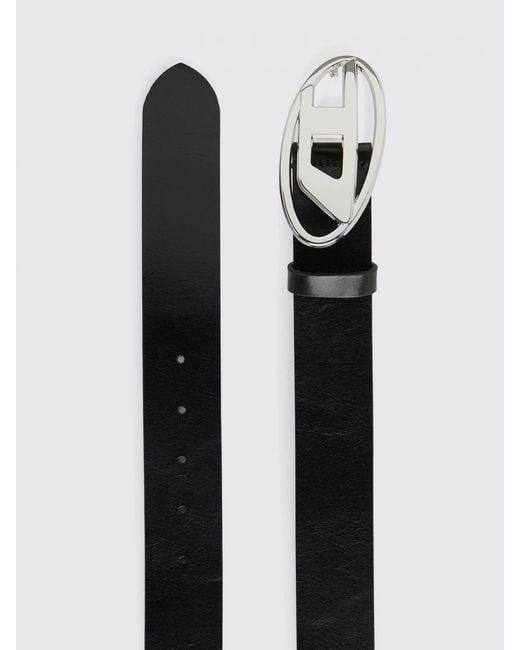 DIESEL Black B-1Dr Leather Belt