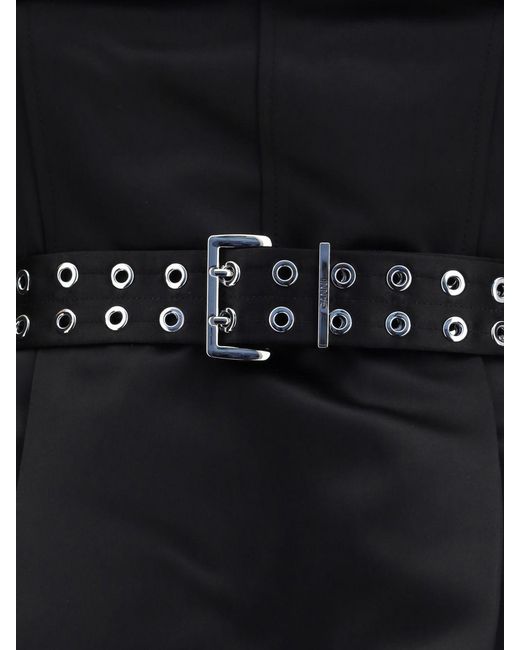 Ganni Black Recycled Crepe Mini Dress