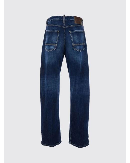 DSquared² Blue Straight Cotton Denim Jeans for men