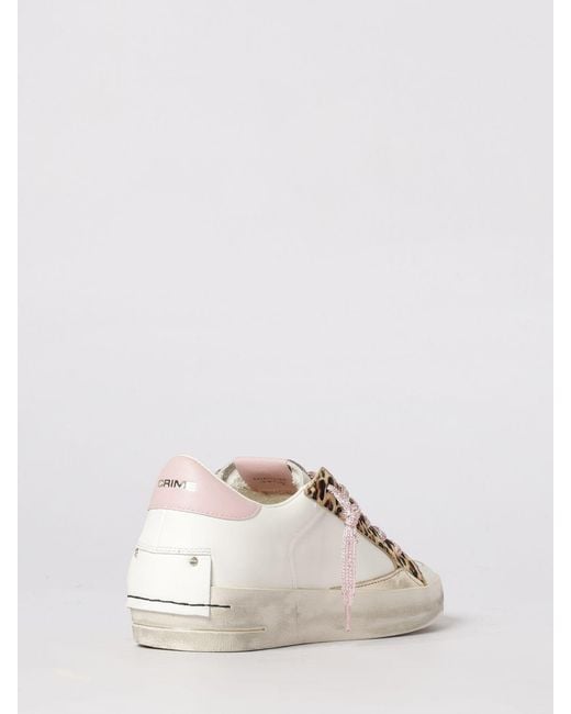 Crime London Natural Sk8 Deluxe Leather And Animal Print Pony Skin Sneakers