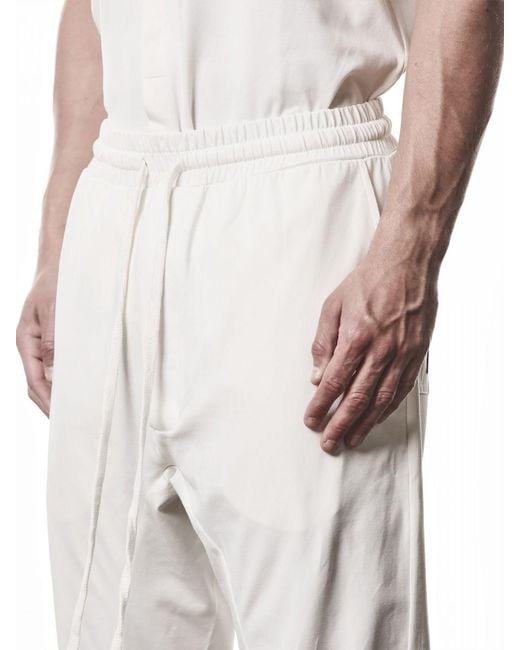 Thom Krom White Stretch Cotton Jogging Pants for men