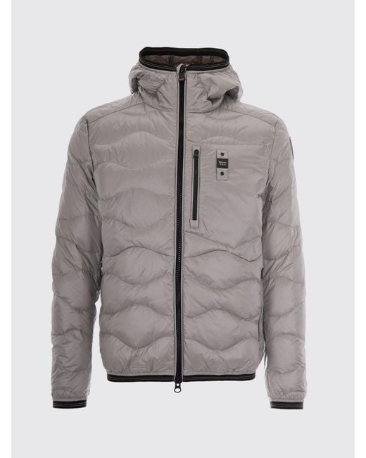 Blauer Gray Quilted Padded Nylon Down Jacket for men