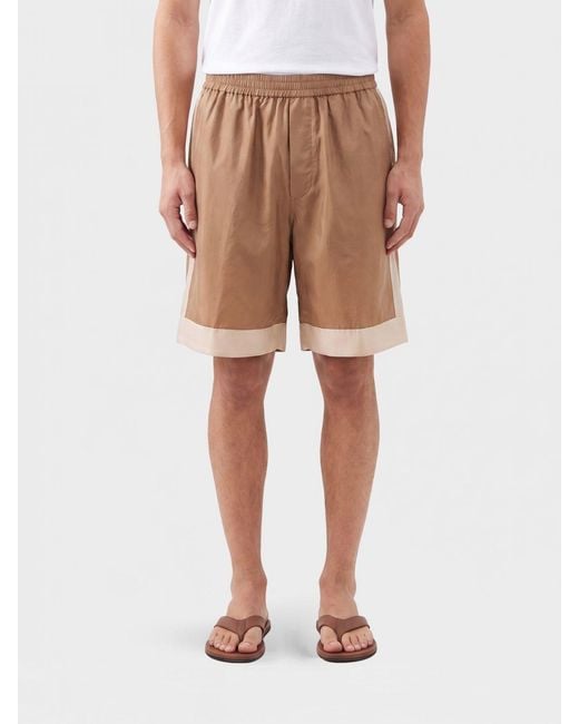 DSquared² Natural Silk Athletic Shorts With Elasticated Waist And Monogram Logo for men