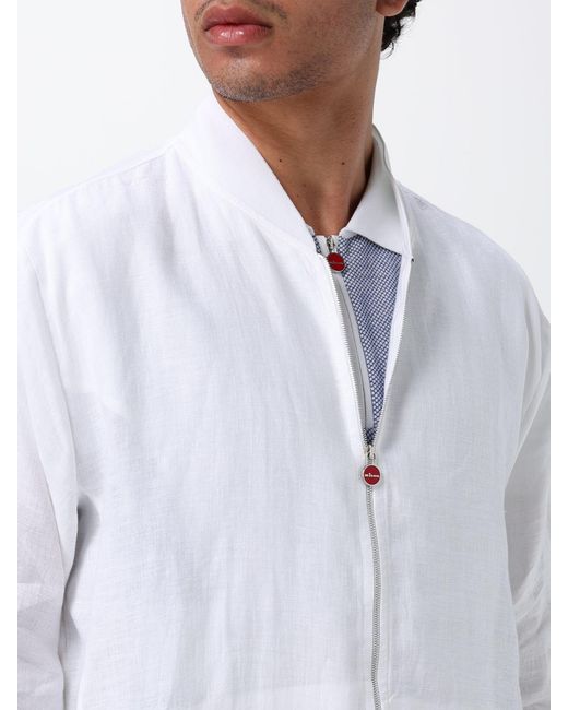 Bomber di Kiton in White da Uomo