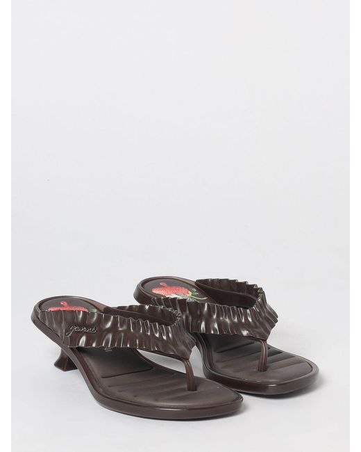 Melissa X Ganni Multicolor Ruched Pvc Thong Sandals With Low Heel
