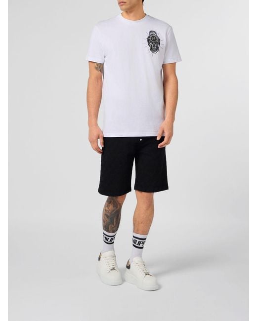 Philipp Plein White Skull T-Shirt for men