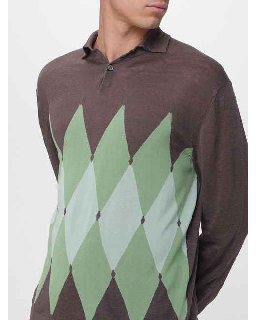 Ballantyne Polohemd Aus Baumwolle Und Kaschmir Mit Rautenmuster in Green für Herren