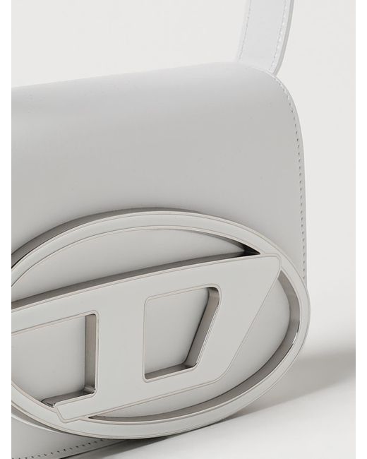 DIESEL White Leather Bag With Logo
