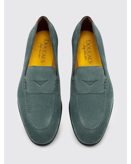 Doucal's Green Suede Loafer for men