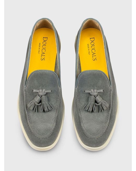 Doucal's Gray Suede Loafers