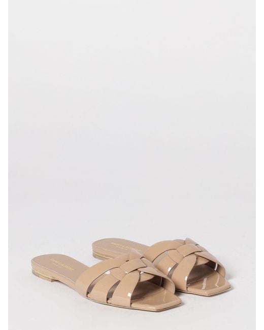 Saint Laurent Pink Nu Pieds 05 Tribute Patent Leather Mules